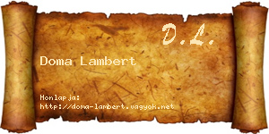Doma Lambert névjegykártya